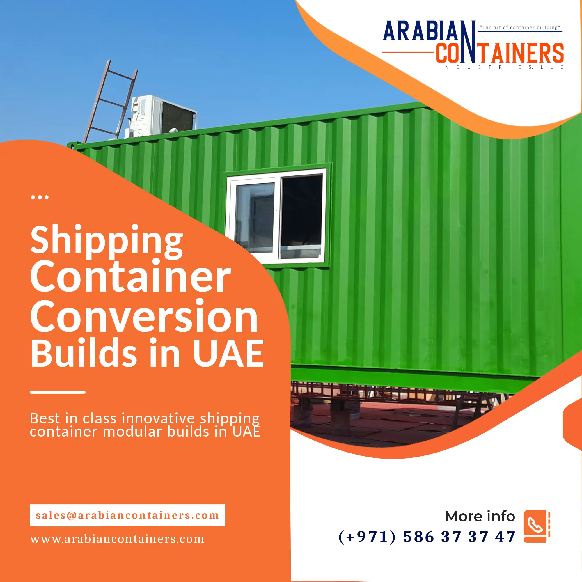 shipping container building construction in UAE.