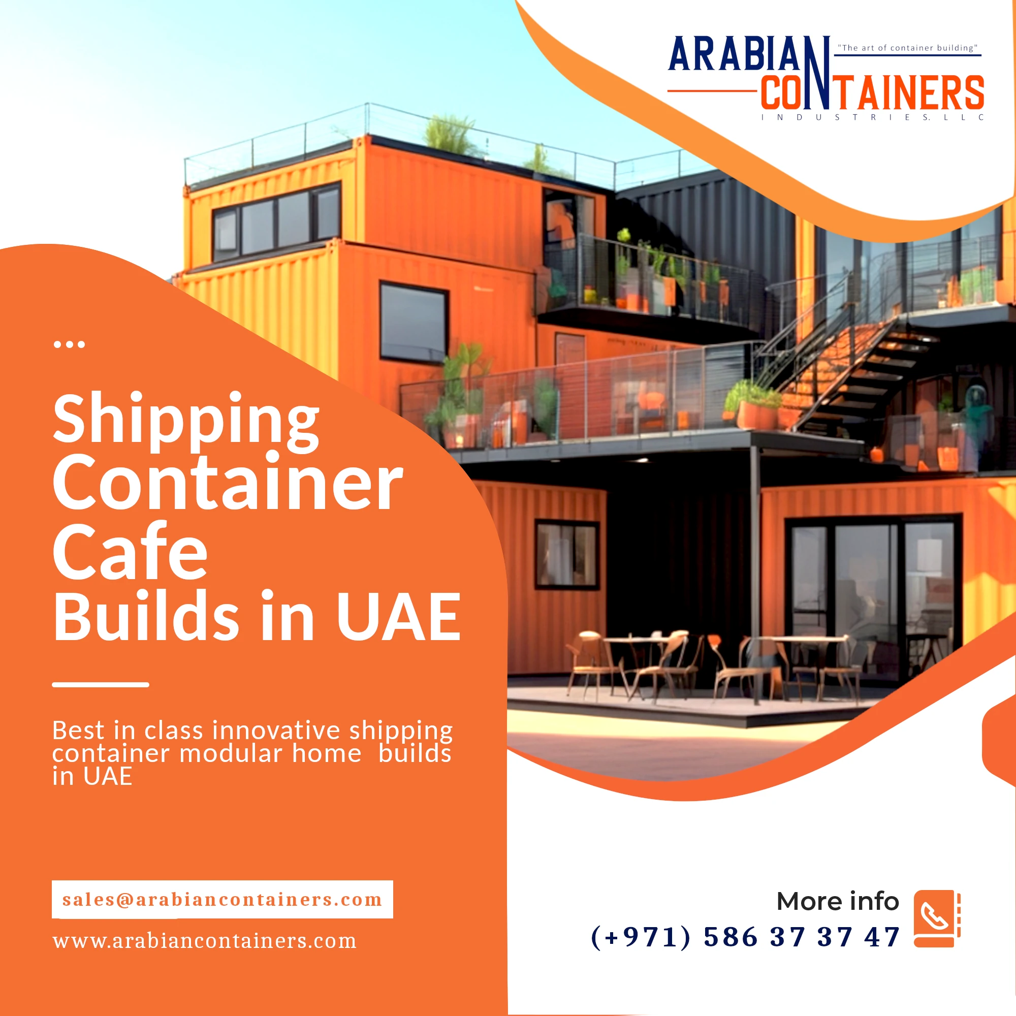 Shipping container cafe conversion company UAE.